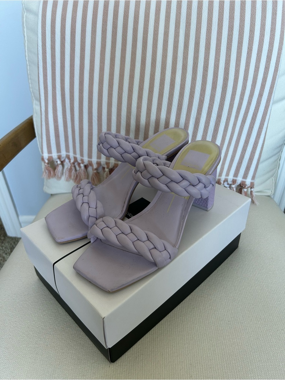 Dolce Vita Lilac Braided Strap Slide Heels